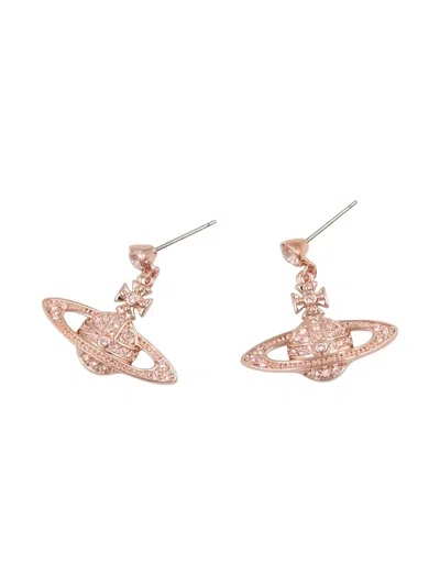 Pre-owned Vivienne Westwood 2020s Orb-embellished Earrings In Pink