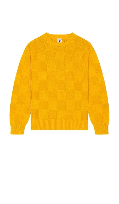 Service Works Check Knit Crewneck Sweater In Yellow