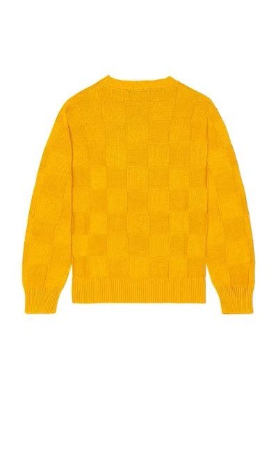 Service Works Check Knit Crewneck Sweater In Yellow