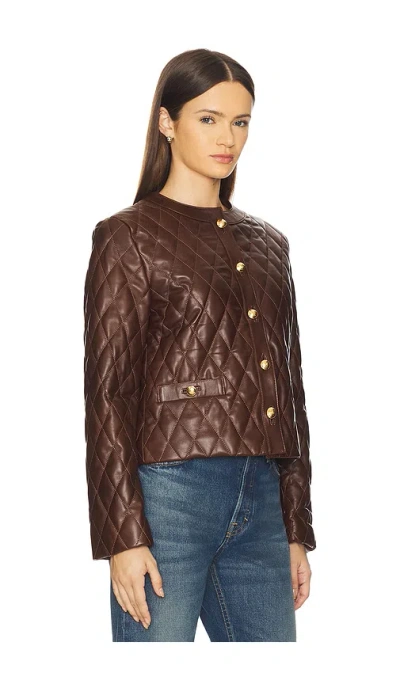 Nili Lotan Amy Cropped Quilted Leather Jacket In Brown