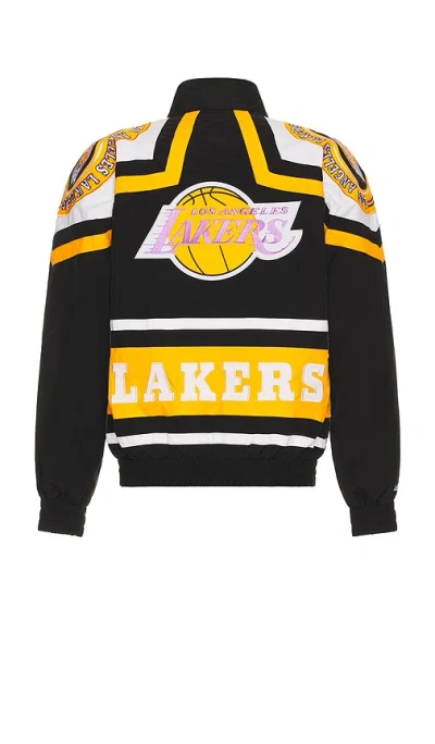 Mitchell & Ness Nba Lakers Throw It Back Windbreaker In Black