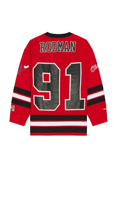 Mitchell & Ness Nba Bulls Dennis Rodman Maxxed Out Jersey In Red
