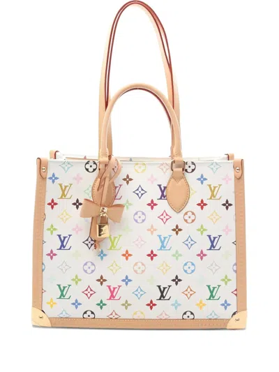 Pre-owned Louis Vuitton 2010s X Takashi Murakami Monogram Tote Bag In White