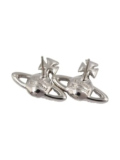 Pre-owned Vivienne Westwood Orb Embellished Earrings In Silver