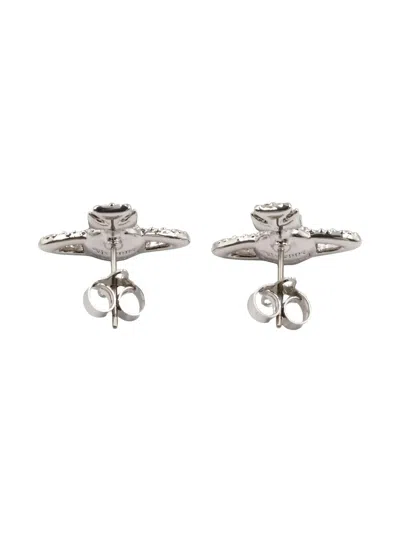 Pre-owned Vivienne Westwood Orb Embellished Earrings In Silver