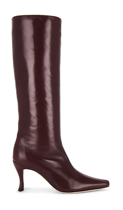 By Far Stevie 42 White Leather Boots In Brown