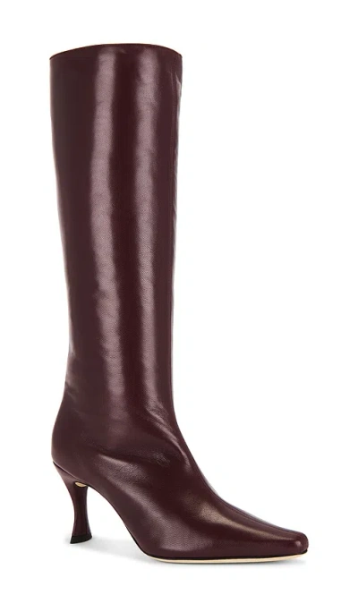 By Far Stevie 42 White Leather Boots In Brown