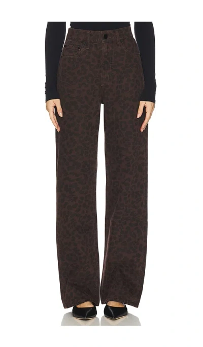 Rag & Bone Shea High Rise Straight Leg Jeans In Leopard In Brown