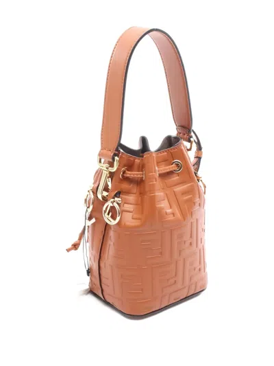 Pre-owned Fendi 2020s Mini Montresor Zucca Tote Bag In Brown