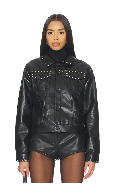 Mother The Bruiser Faux Leather Biker Jacket Black