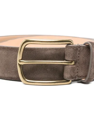 Officine Creative Suede Buckle Belt In Brown