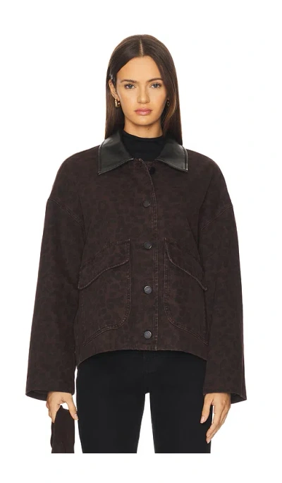 Rag & Bone Natalia Leopad Print Cotton Jacket In Brown
