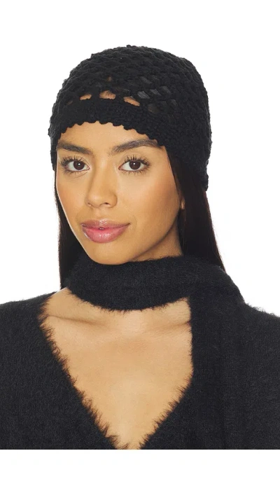 Lovers & Friends Dionne Crochet Hat In Black