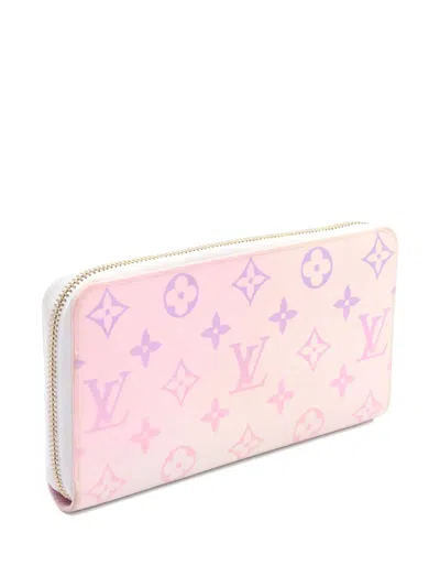 Pre-owned Louis Vuitton 2010s Monogram Zip Wallet In White