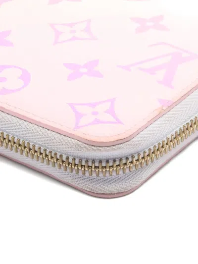 Pre-owned Louis Vuitton 2010s Monogram Zip Wallet In White