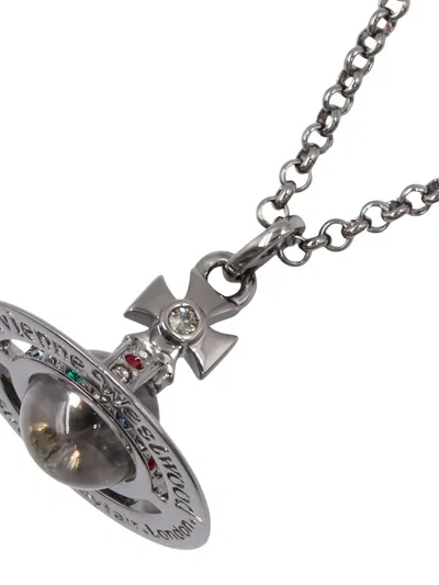 Pre-owned Vivienne Westwood 2020s Orb-detail Necklace In Silver