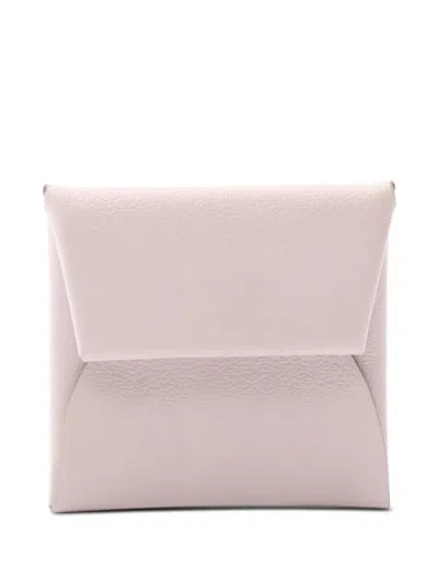 Pre-owned Hermes 2023 Bastia Snap Coin Purse In Neutral