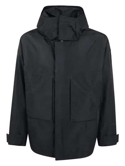 Laminar Hooded Pocket Coat In Black