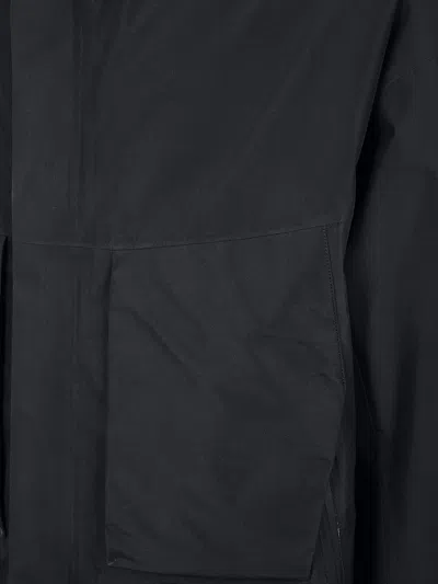 Laminar Hooded Pocket Coat In Black