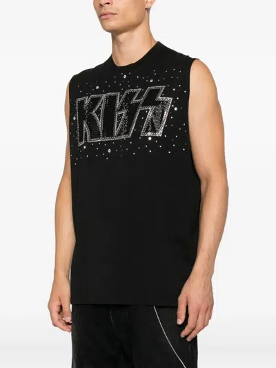 Dsquared2 Graphic Print Sleeveless Crew Neck T-shirt In Black