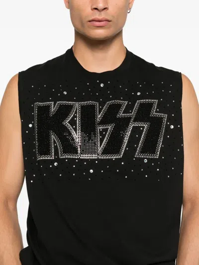 Dsquared2 Graphic Print Sleeveless Crew Neck T-shirt In Black