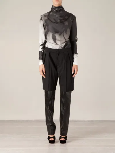 Lutz Huelle Contrasting Layered Trousers In Black