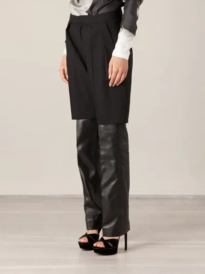 Lutz Huelle Contrasting Layered Trousers In Black