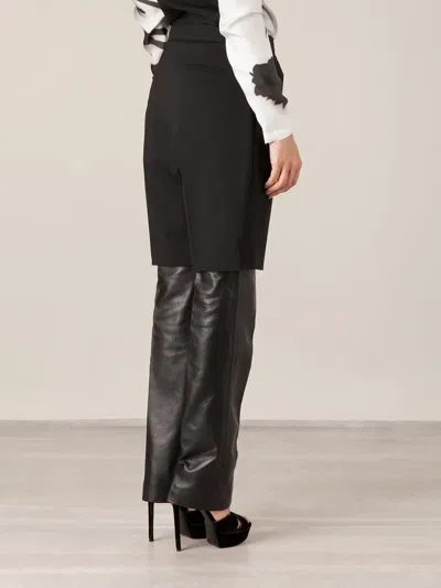 Lutz Huelle Contrasting Layered Trousers In Black