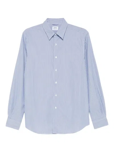 Aspesi Striped Cotton Shirt In Blue