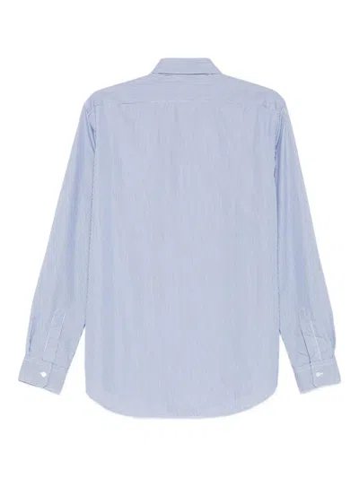 Aspesi Striped Cotton Shirt In Blue