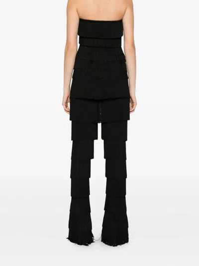 Norma Kamali Fringed Leggings In Black