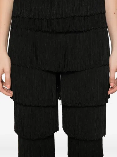 Norma Kamali Fringed Leggings In Black