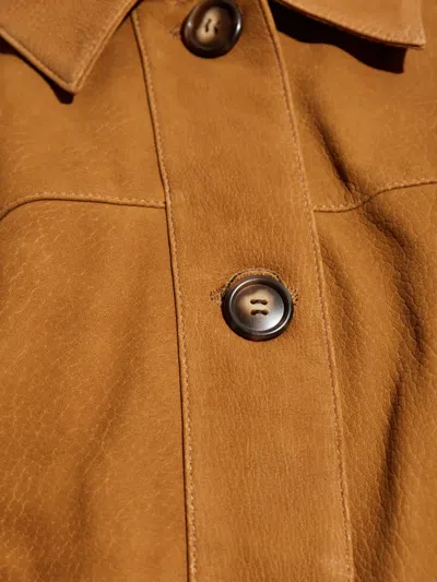 Iro Button Suede Jacket In Brown