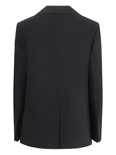 Max Mara Single-breasted Wool Broadcloth Blazer In Black