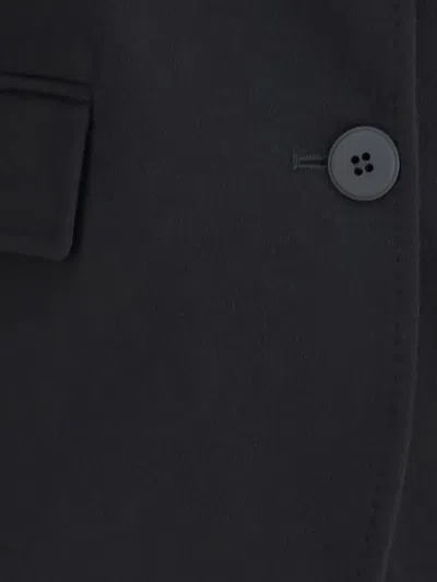 Max Mara Single-breasted Wool Broadcloth Blazer In Black