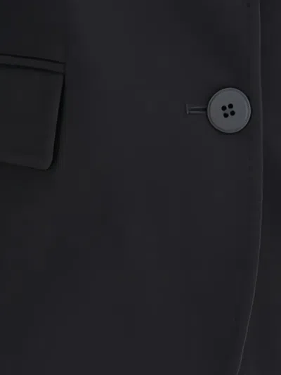 Max Mara Single-breasted Wool Broadcloth Blazer In Black