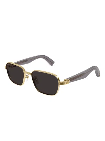 Cartier Geometric Frame Sunglasses In Brown