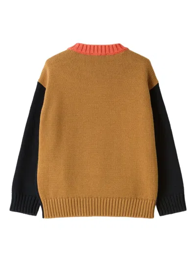 Il Gufo Colourblock Crew-neck Sweater In Blue