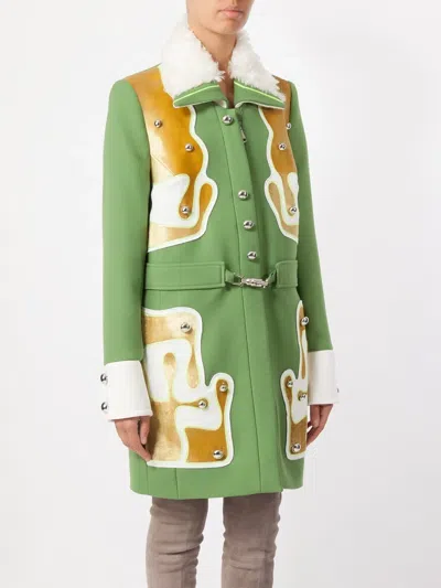 Peter Pilotto Paneled Coat In Green