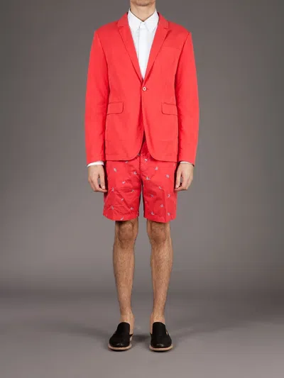 Carven Single Button Blazer In Red