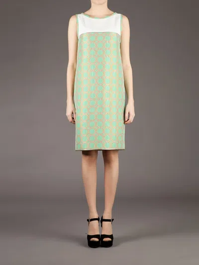Mantù Patterned Shift Dress In Green