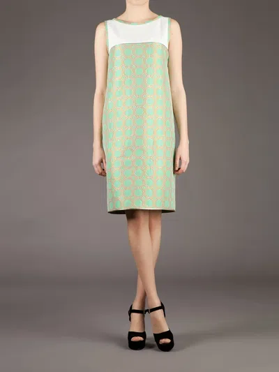 Mantù Patterned Shift Dress In Green