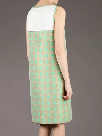 Mantù Patterned Shift Dress In Green