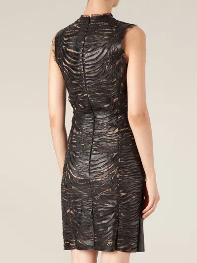 Alexandre Vauthier Lace Panel Lambskin Dress In Black