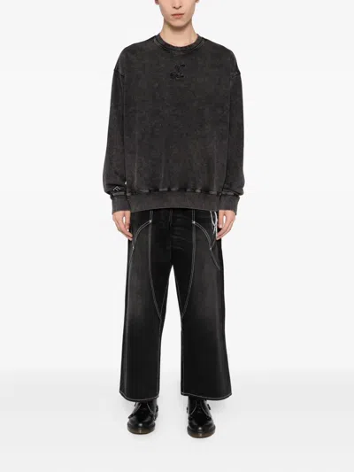 Five Cm Logo Washed Sweatshirt In Black