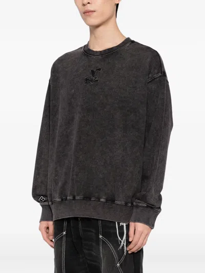 Five Cm Logo Washed Sweatshirt In Black