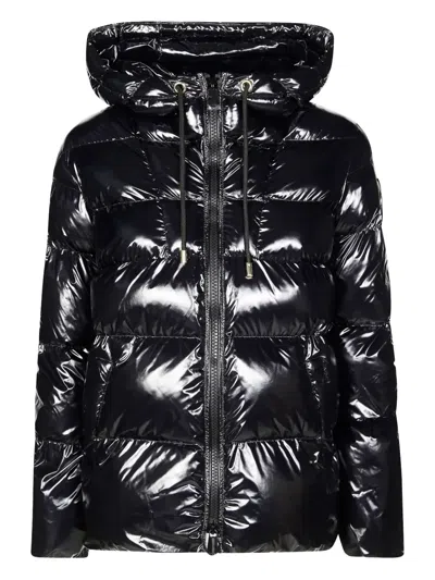 Pinko Eleodoro Caban Hooded Puffer Jacket In Black