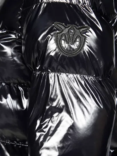 Pinko Eleodoro Caban Hooded Puffer Jacket In Black