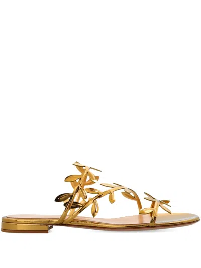 Gianvito Rossi Flavia Flat Sandals In Gold