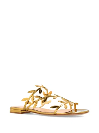 Gianvito Rossi Flavia Flat Sandals In Gold
